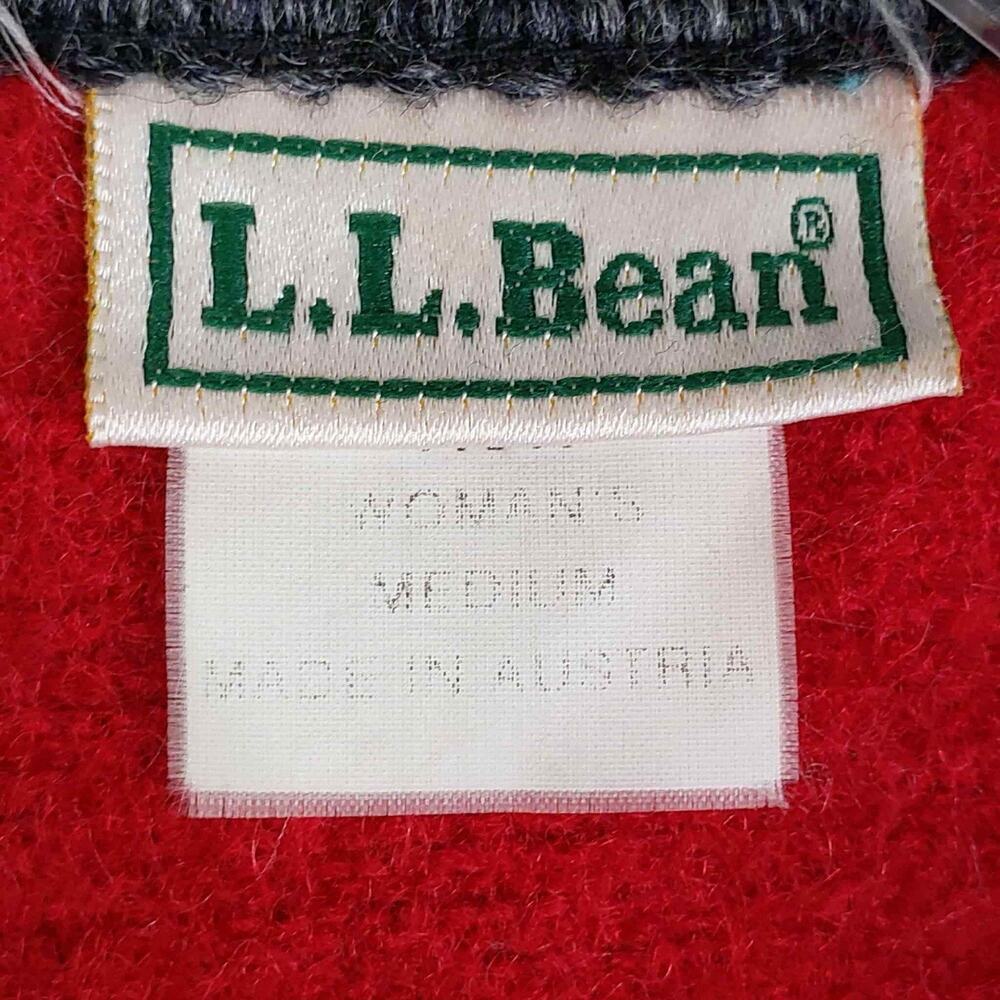 LL Bean Cardigan Coatigan Boiled Heavy Wool Metal Buttons Red Women’s Medium M - Picture 8 of 10